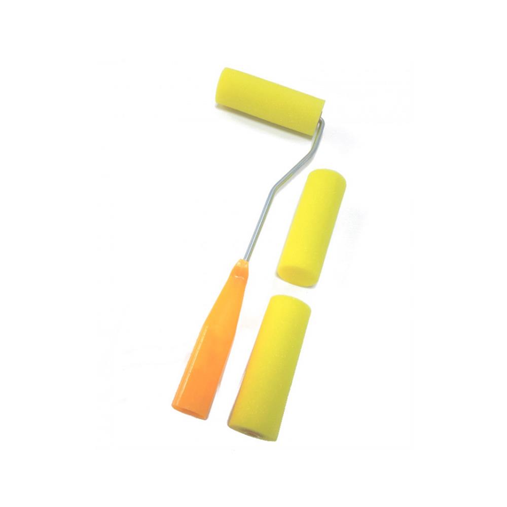 Metal Saplı, Sünger Rulo Fırça Seti Geniş 10 cm