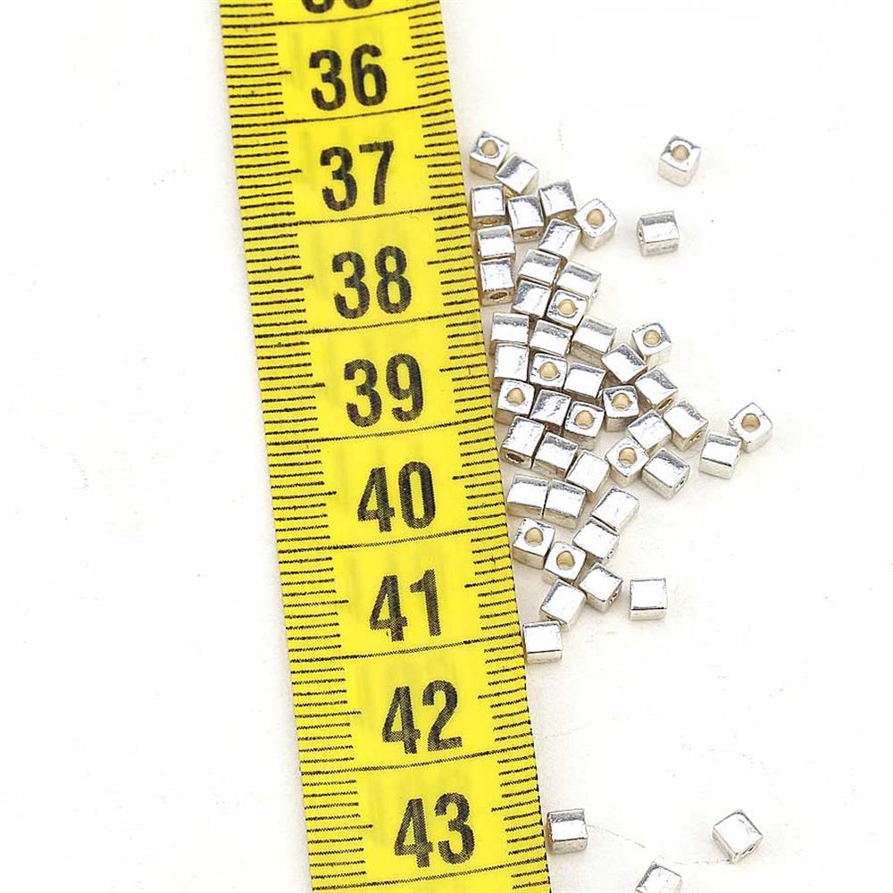 Miyuki Square Cube 3 mm Gümüş Boncuk