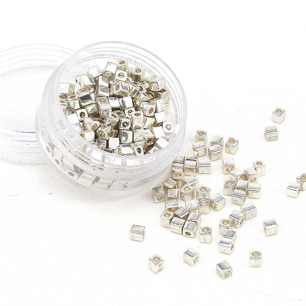 Miyuki Square Cube 3 mm Gümüş Boncuk