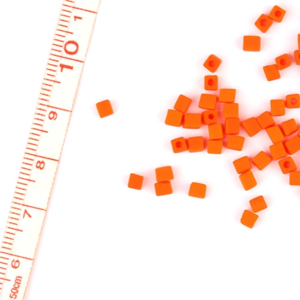 Miyuki Square Cube 3 mm Mat Turuncu Boncuk