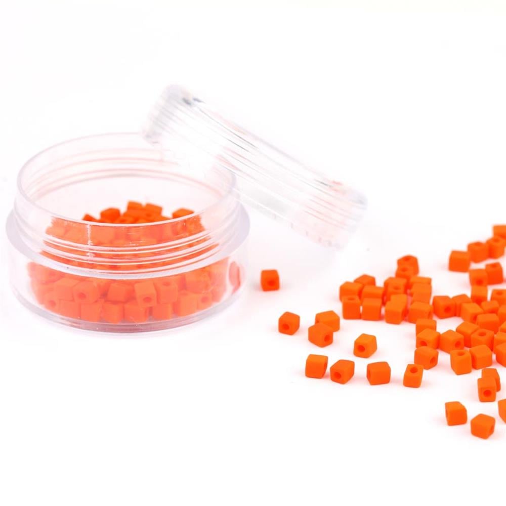 Miyuki Square Cube 3 mm Mat Turuncu Boncuk