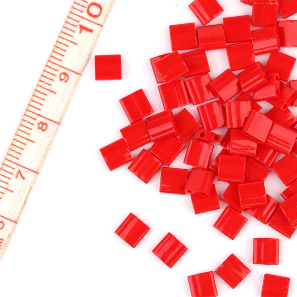 Miyuki Tila Bead 5*5 mm Kırmızı Boncuk