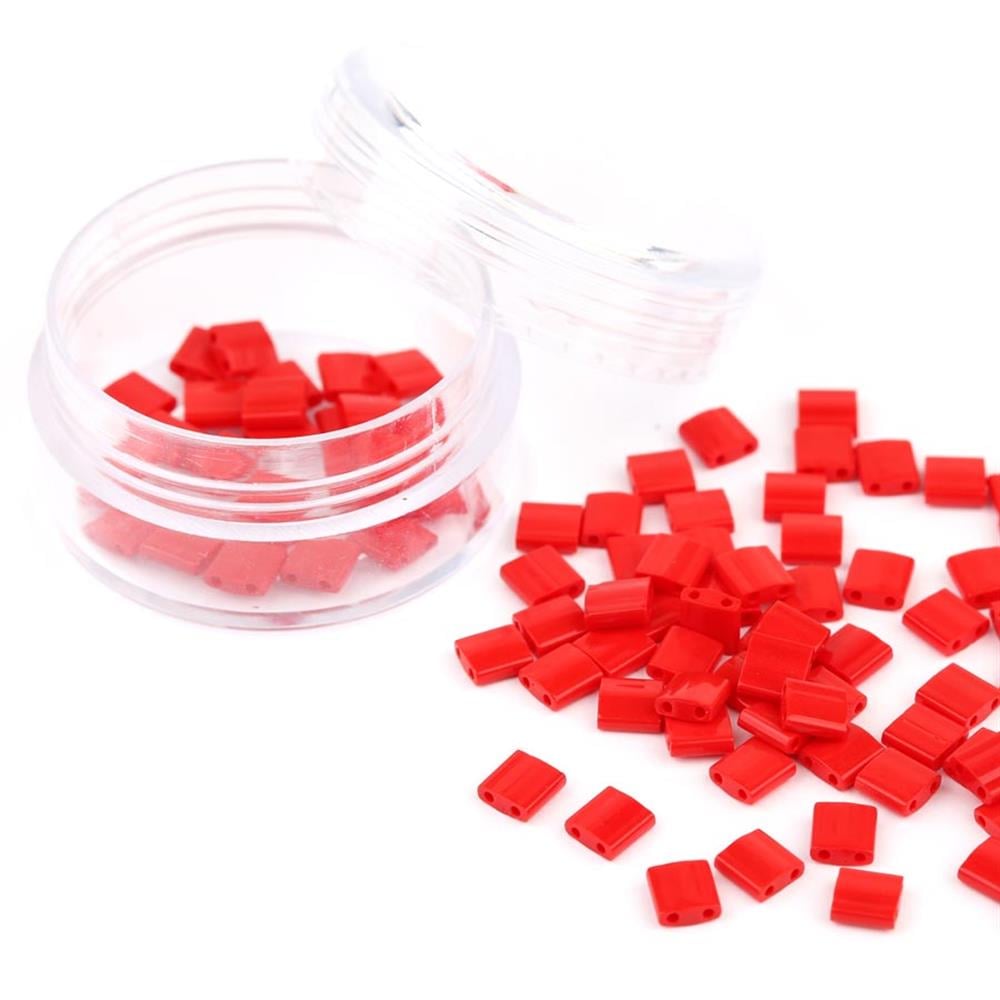 Miyuki Tila Bead 5*5 mm Kırmızı Boncuk