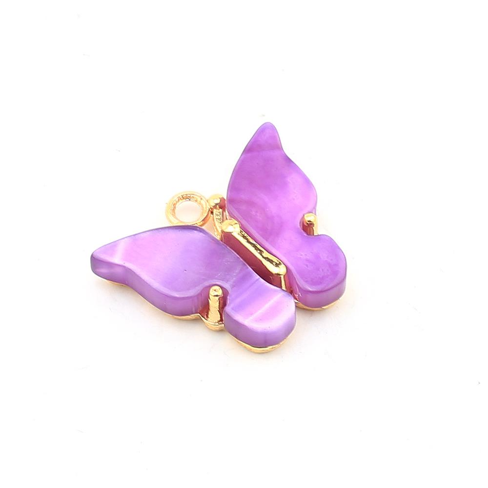 Mor Sedefli Kelebek Takı Ucu