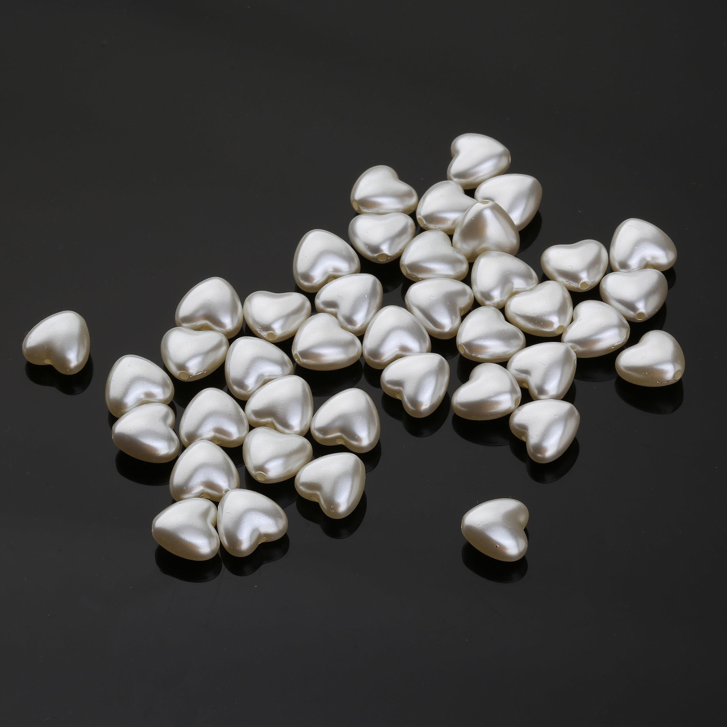 Plastik Lüx Kalp İnci Boncuk