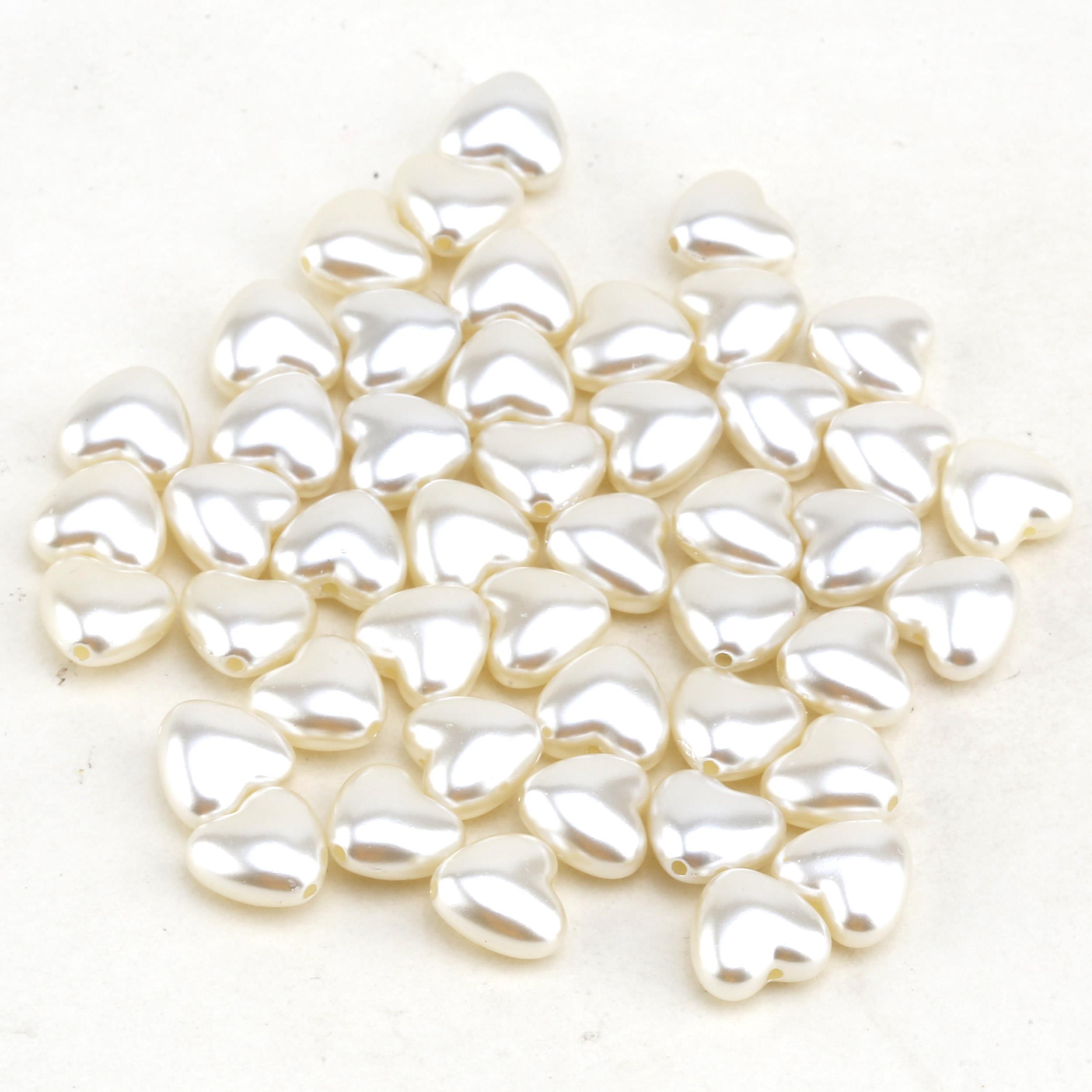 Plastik Lüx Kalp İnci Boncuk