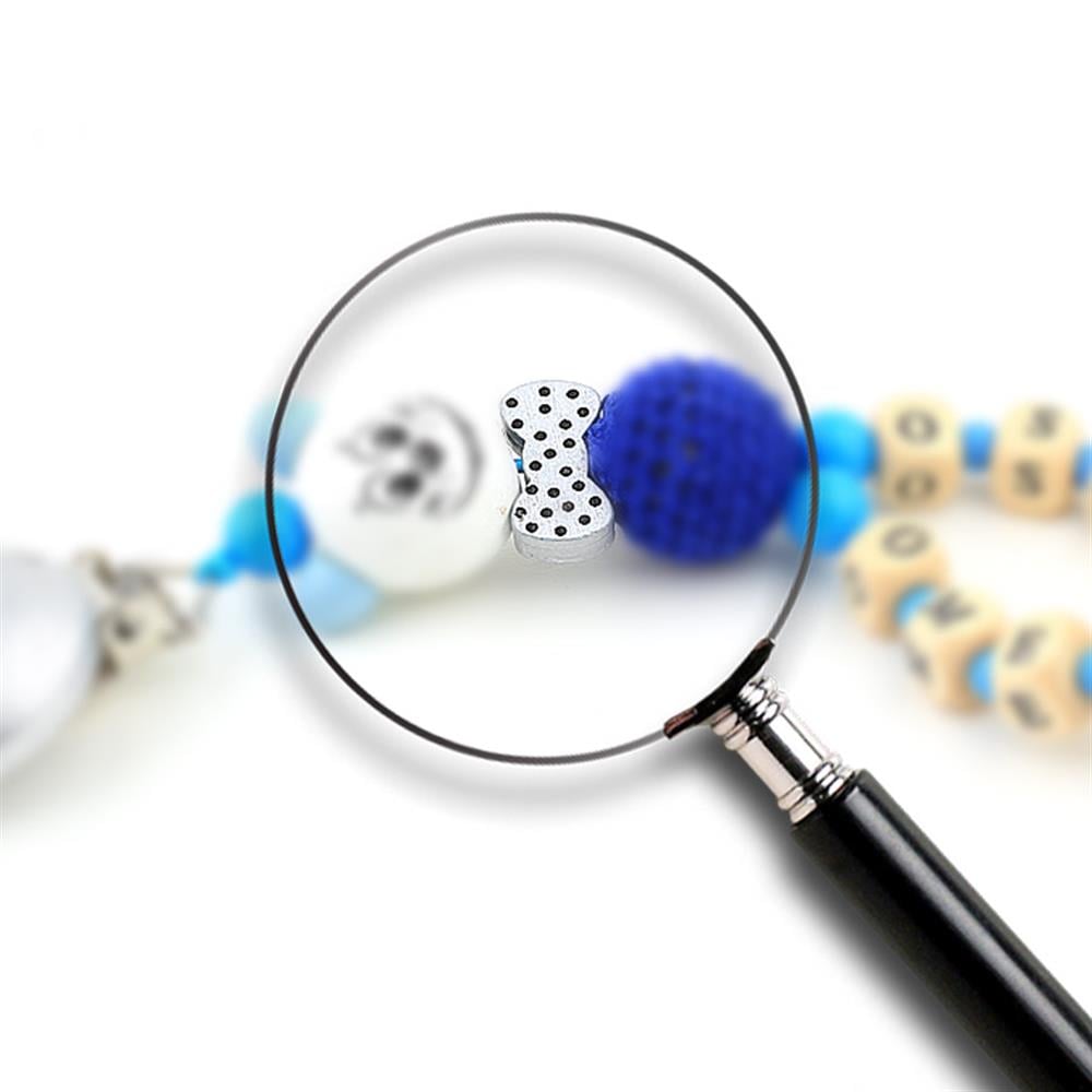 Puantiyeli Fiyonk Ahşap Emzik Zinciri Boncuğu