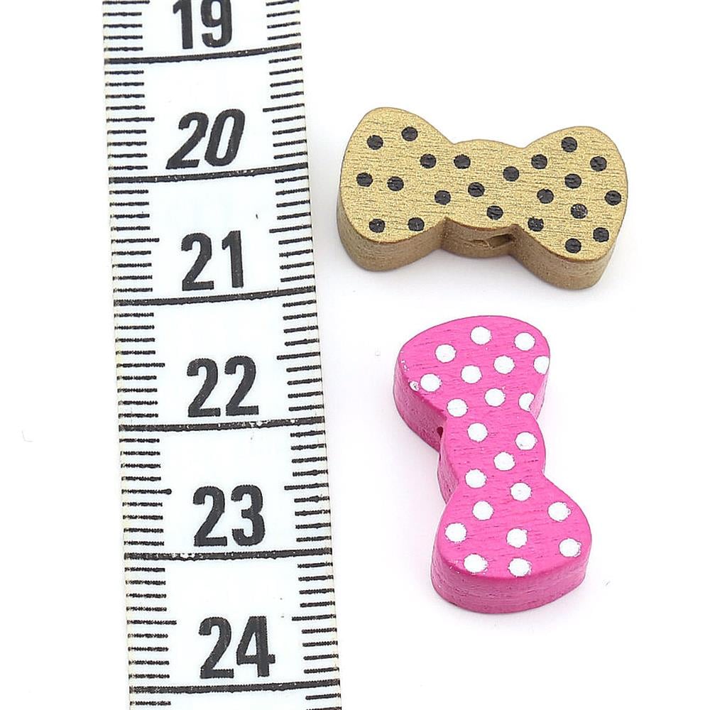 Puantiyeli Fiyonk Ahşap Emzik Zinciri Boncuğu