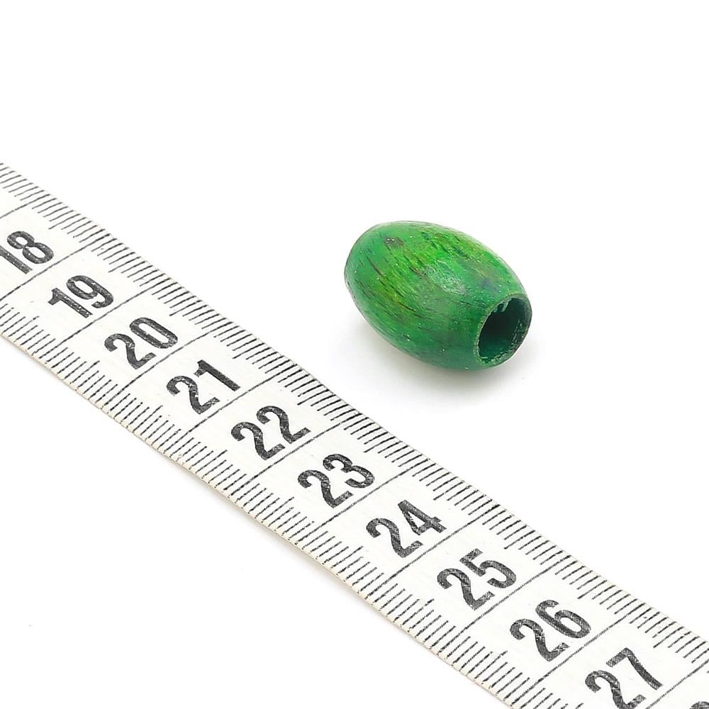 Renkli Büyük Oval Ahşap Boncuk 20 adet