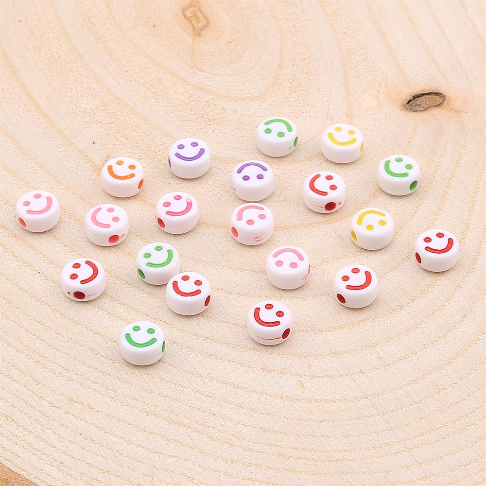 Renkli GülenYüz Plastik Boncuk