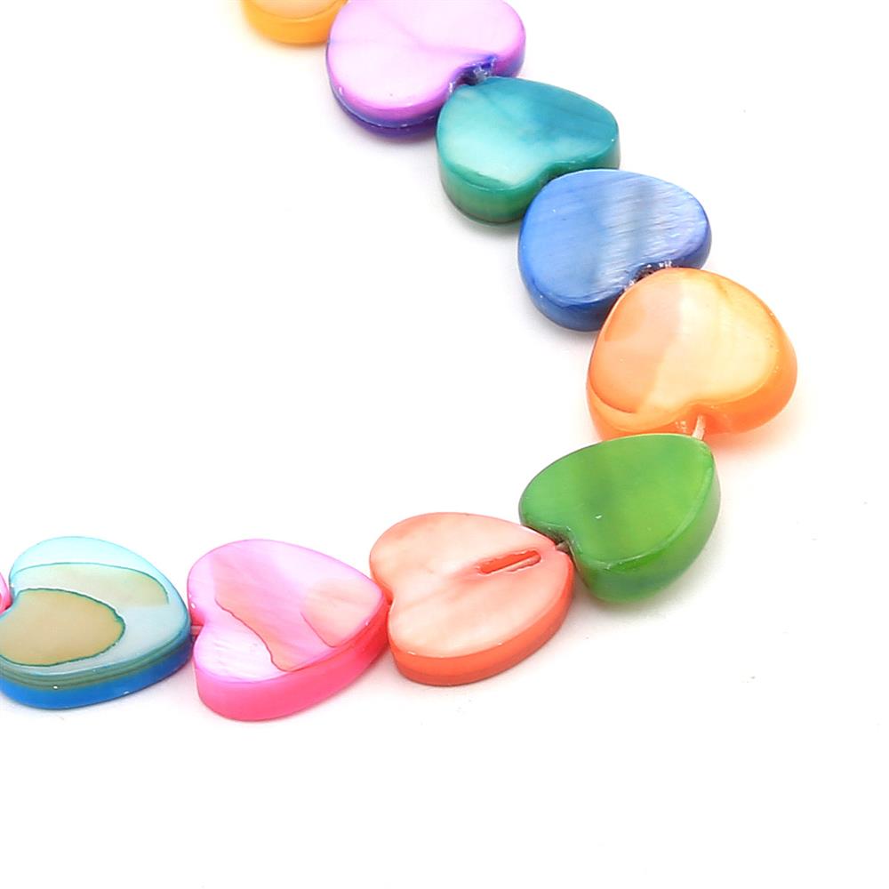 Renkli Sedef Kalp Boncuk