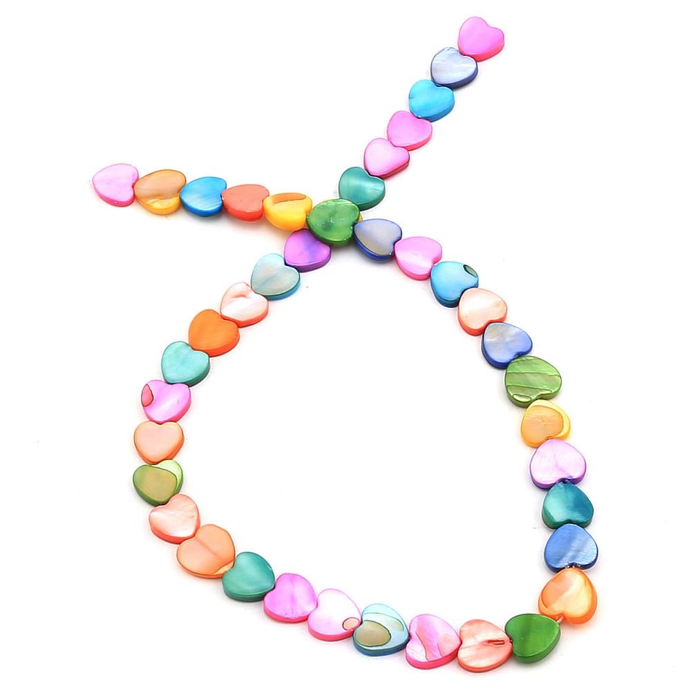 Renkli Sedef Kalp Boncuk