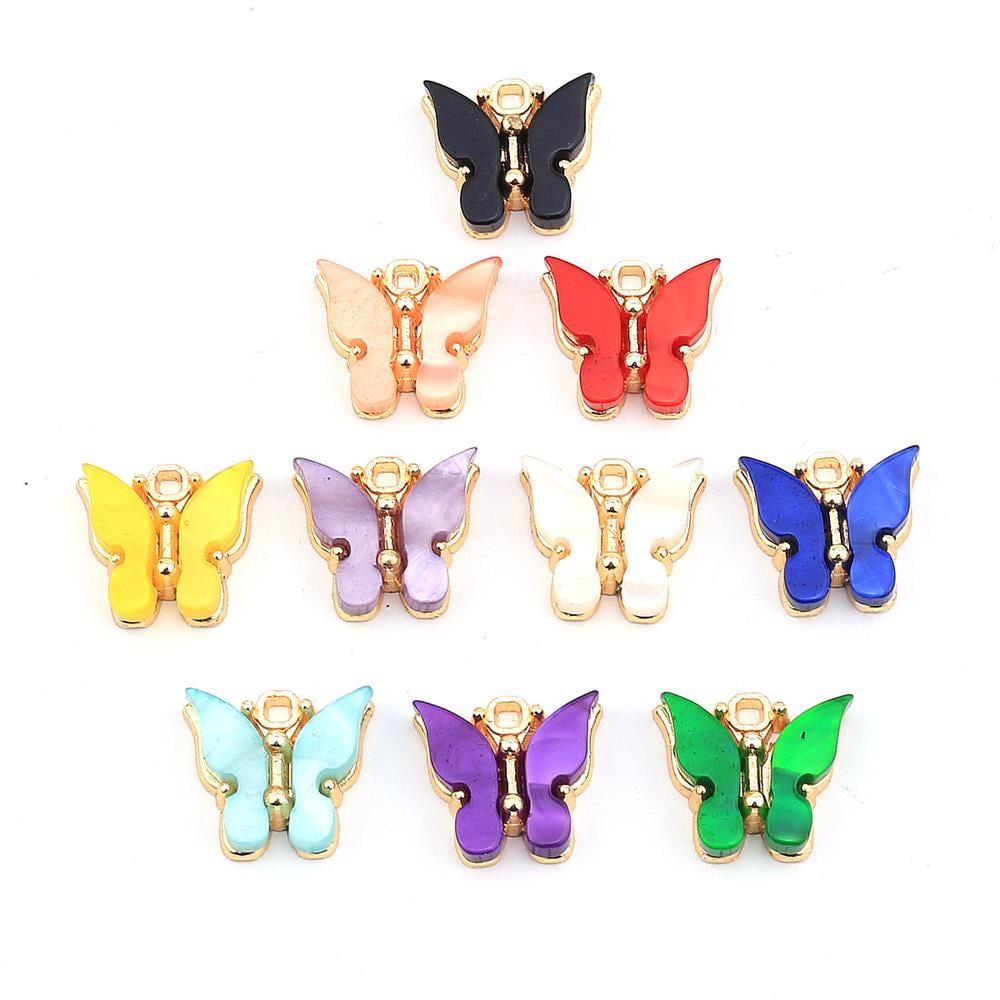 Sedefli Kelebek Takı Ucu 10 Adet