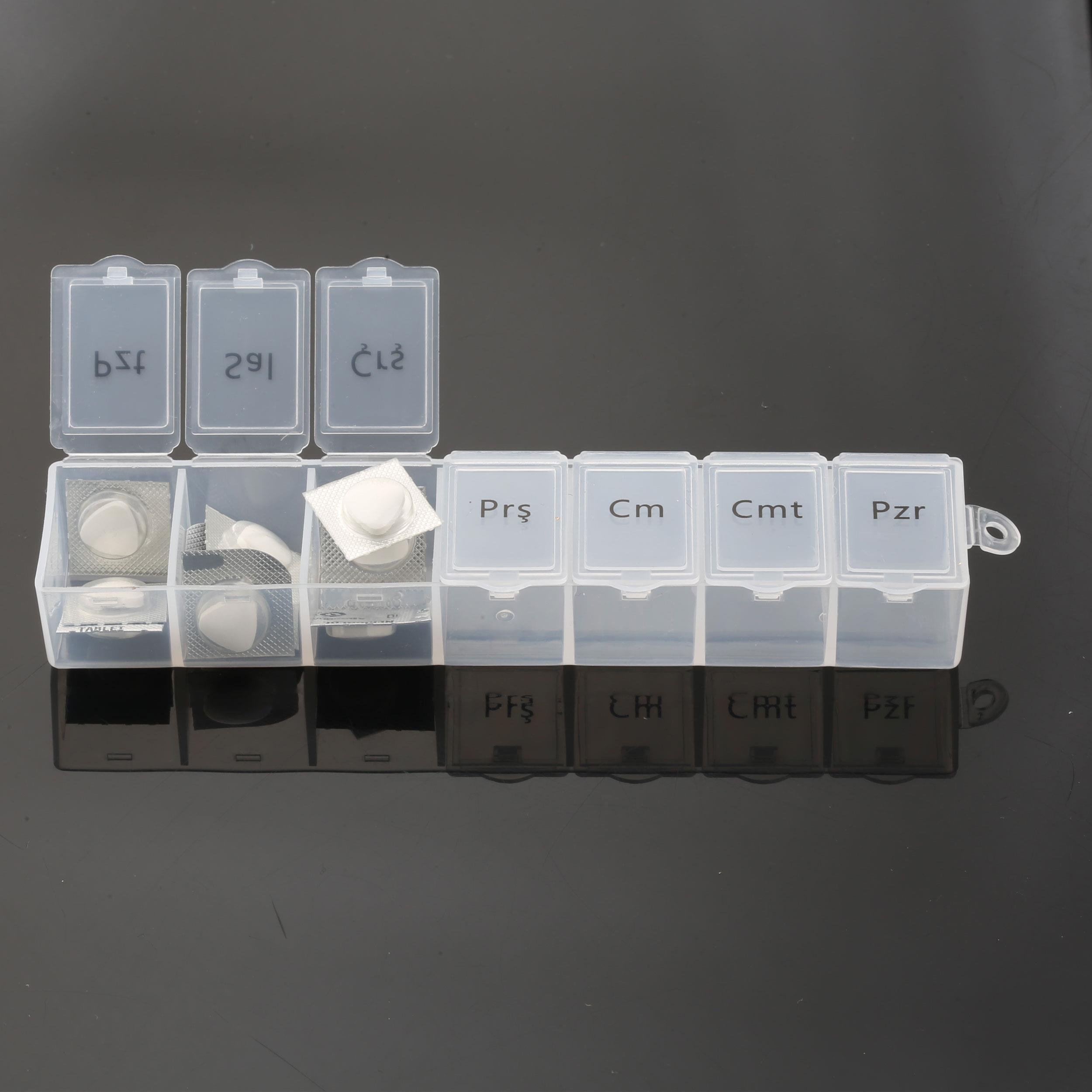 Haftalık 7 Bölmeli İlaç Saklama Kutusu | Pratik, Şeffaf ve Taşınabilir İlaç Organizer