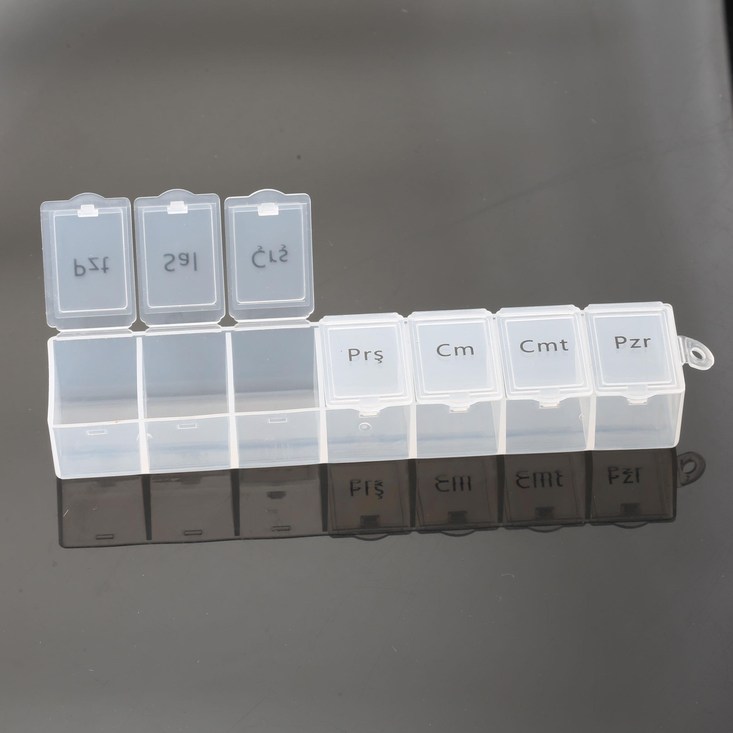 Haftalık 7 Bölmeli İlaç Saklama Kutusu | Pratik, Şeffaf ve Taşınabilir İlaç Organizer