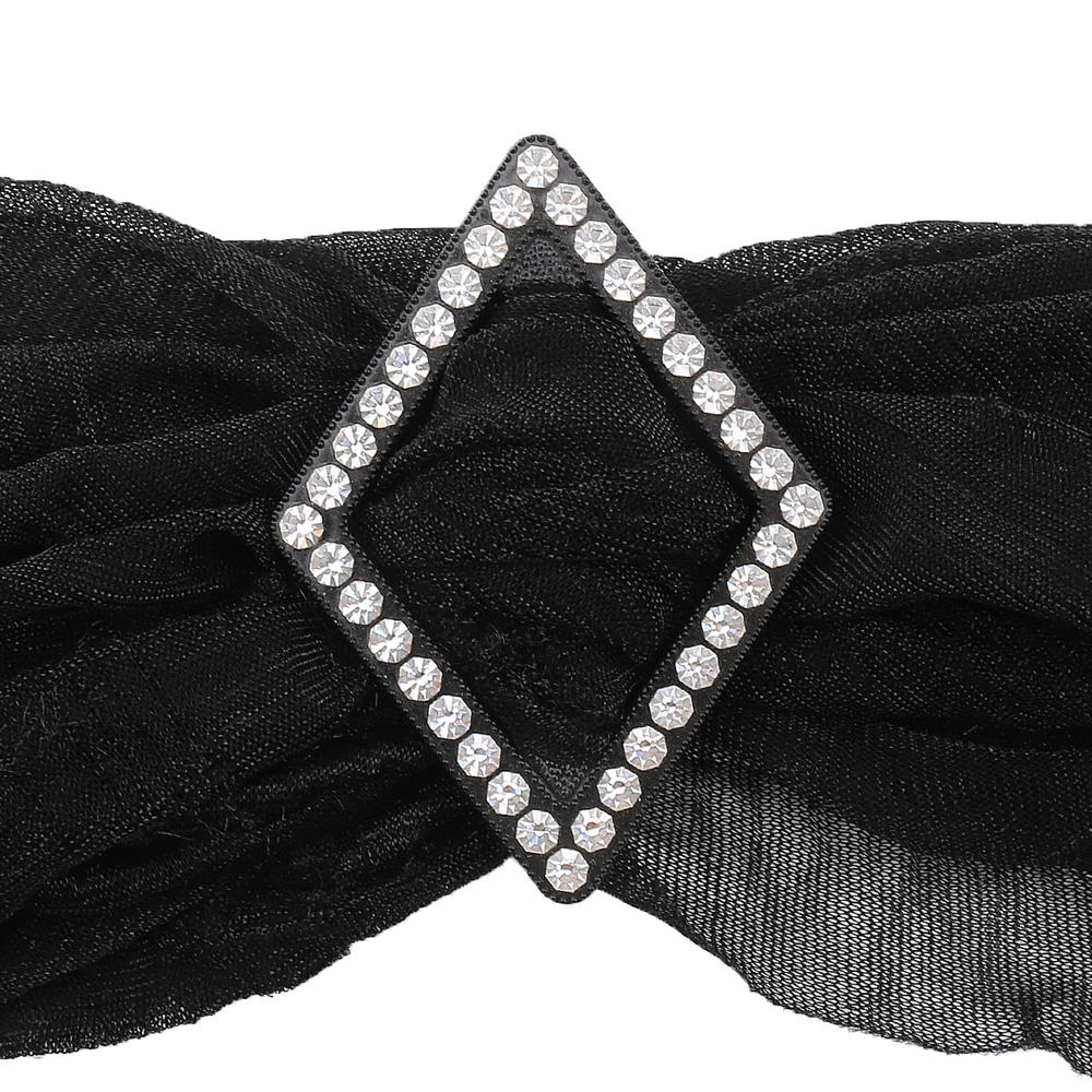 Swarovski Taşlı Siyah Renk Baklava Kemer Tokası