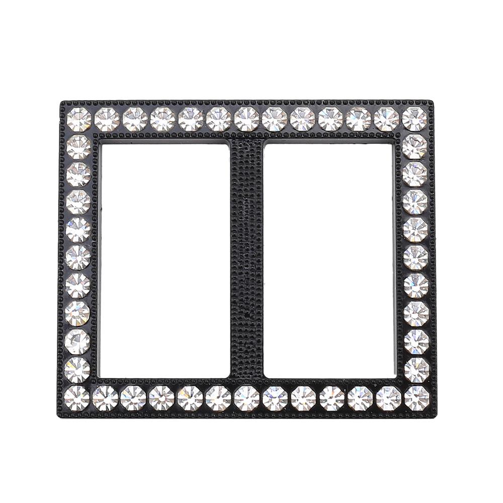 Swarovski Taşlı Siyah Renk Dikdörtgen Kemer Tokası