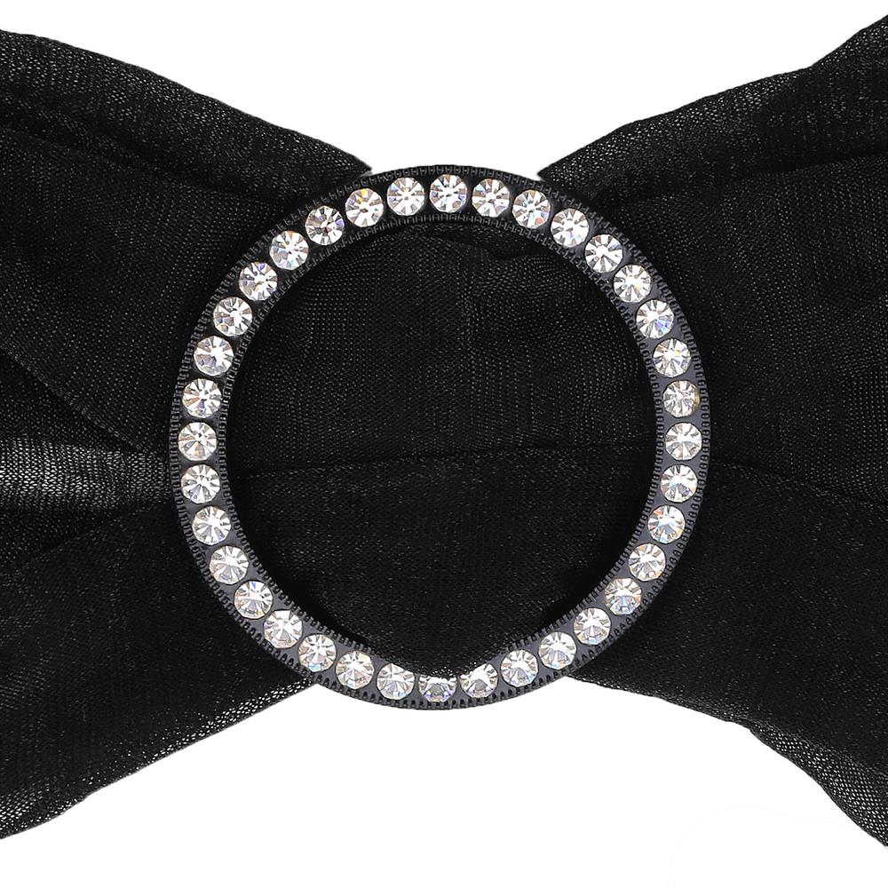 Swarovski Taşlı Siyah Renk Yuvarlak Kemer Tokası