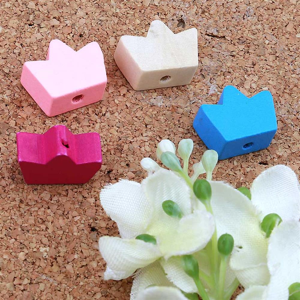 Taç Şeklinde Ahşap Emzik Zinciri Boncuğu