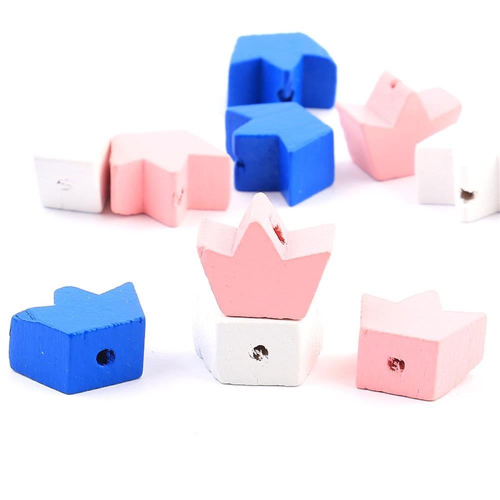 Taç Şeklinde Ahşap Emzik Zinciri Boncuğu