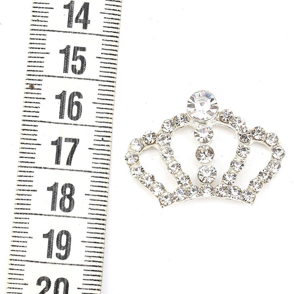 Taşlı Metal Taç Süs