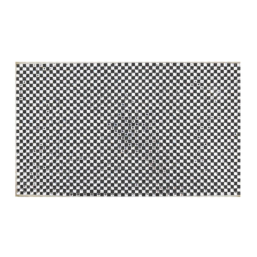 Ütüyle Yapışabilen Kristal Taşlı Meç Plaka Siyah Beyaz