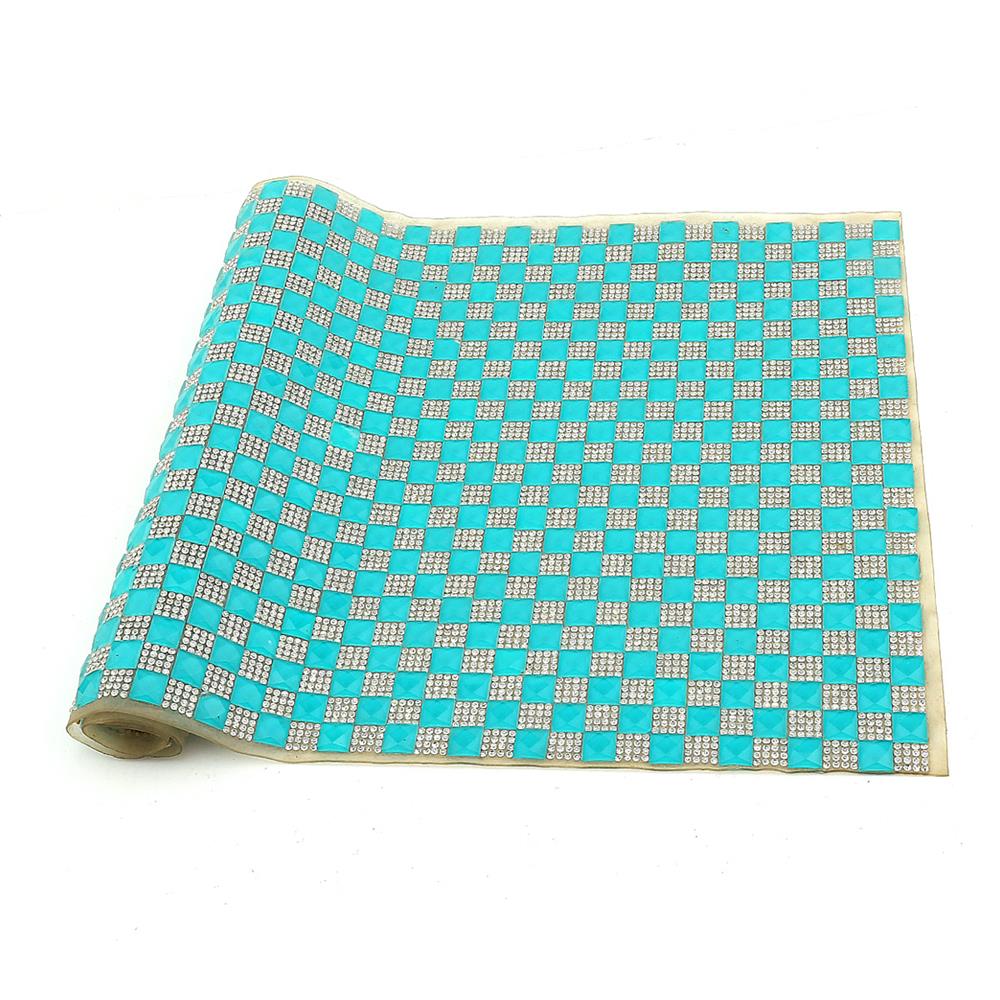 Ütüyle Yapışabilen Su Yeşili Taşlı Meş Tabaka