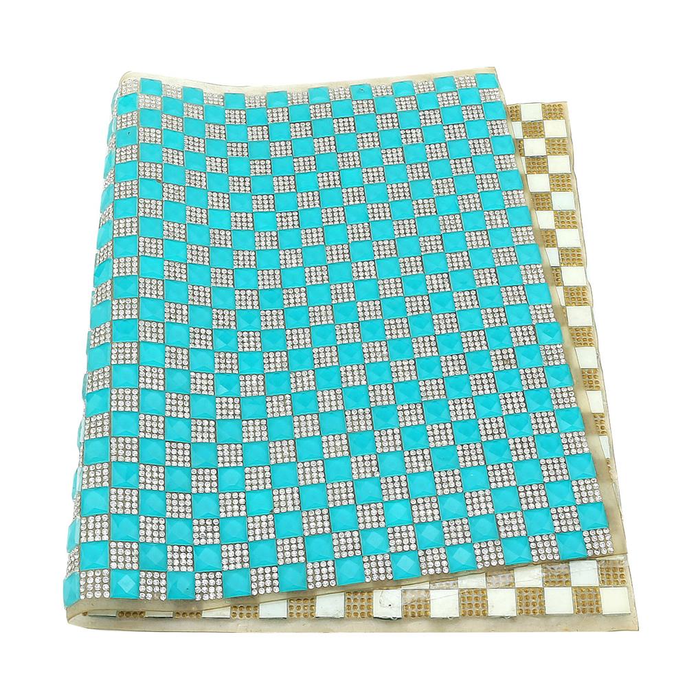 Ütüyle Yapışabilen Su Yeşili Taşlı Meş Tabaka