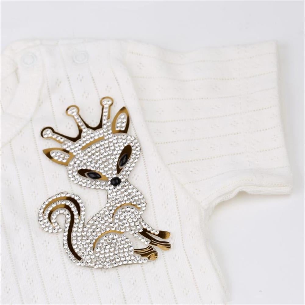 Ütüyle Yapışabilen Taşlı Tilki Aplik