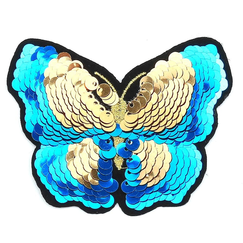 Ütüyle Yapışan Pul Payet Kelebek Aplik