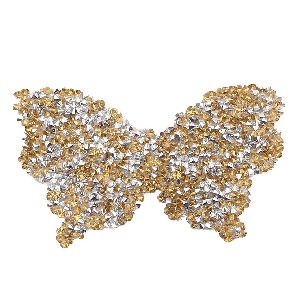 Ütüyle Yapıştırılabilen Altın Gümüş Kelebek Motif