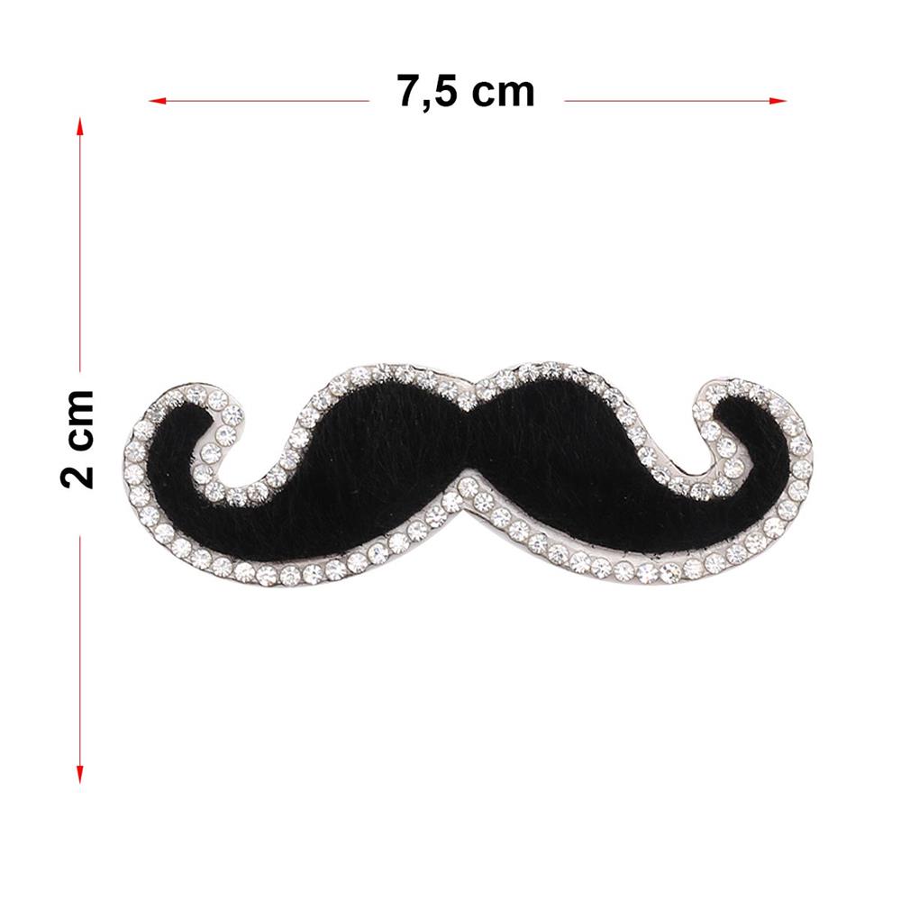 Ütüyle Yapıştırılabilen Büyük Siyah Bıyık Motif