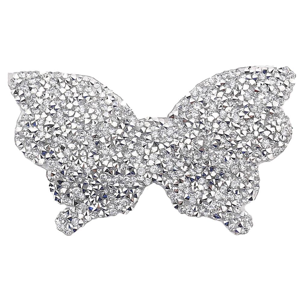 Ütüyle Yapıştırılabilen Gümüş Taşlı Kelebek