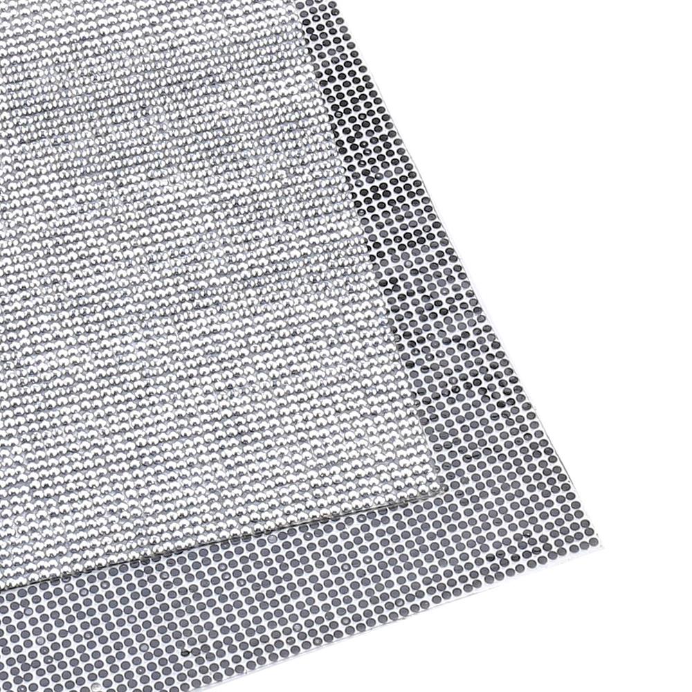 Ütüyle Yapıştırılabilen Gümüş Taşlı Meş Plaka