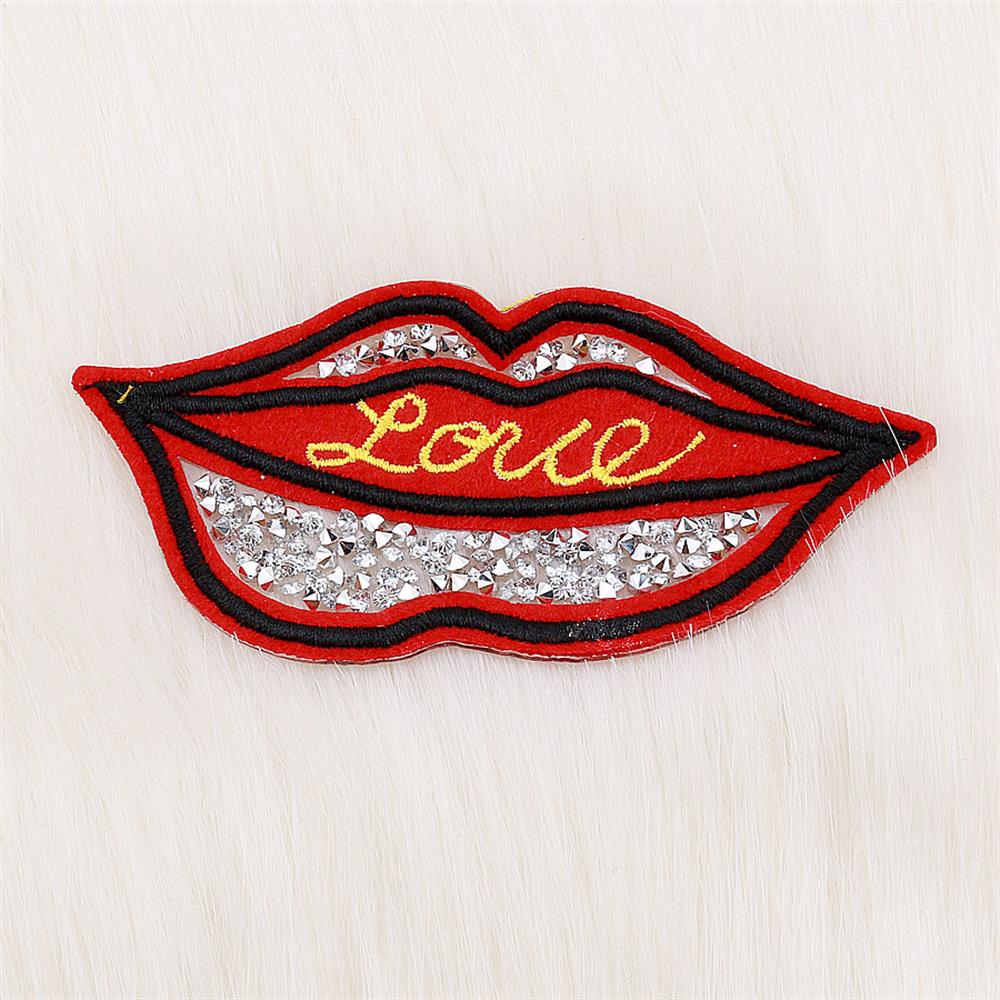 Ütüyle Yapıştırılabilen Taşlı Dudak Aplik