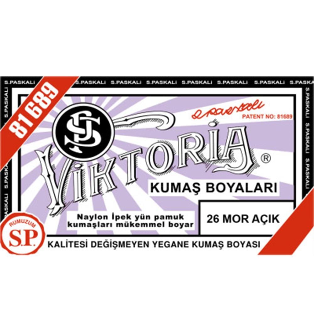 Viktoria Toz Kumaş Boyası 26 Mor Açık