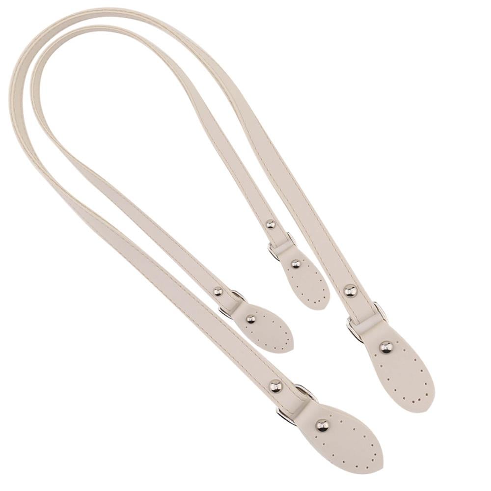 Yassı Deri Çanta Sapı Krem