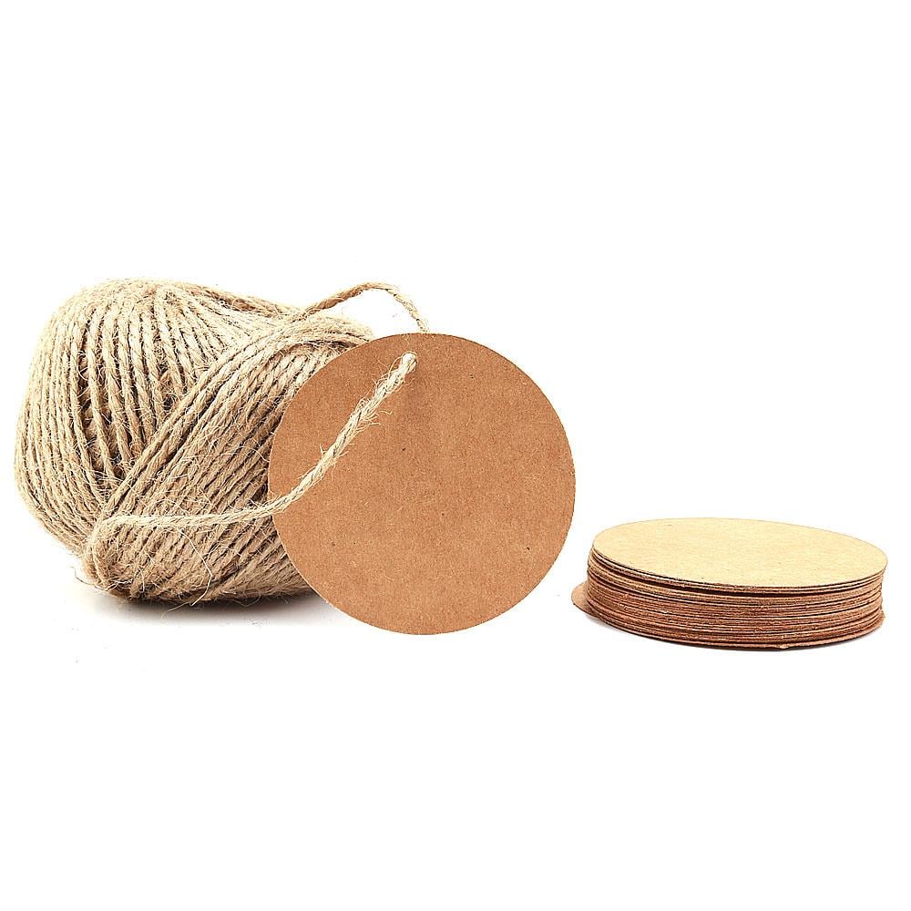 Yuvarlak Kraft Etiket (100 Adet + Jüt İp Hediyeli)