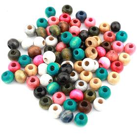 1 cm Ahşap Boncuk Yarım Kilo - Makrome Boncuğu