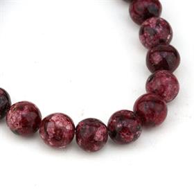 10 mm Desenli Bordo Kuvars Taşı Boncuk