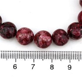 10 mm Desenli Bordo Kuvars Taşı Boncuk