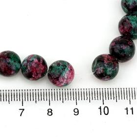 10 mm Desenli Haki Kuvars Taşı Boncuk