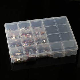 15 Bölmeli Şeffaf Boncuk Taş Kutusu