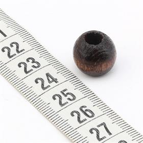 15 mm Koyu Kahverengi Tahta Boncuk (20 Adet)