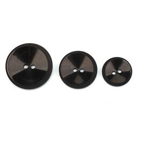 2 Delikli Siyah Düğme (3 Farklı Boy Seçeneği)