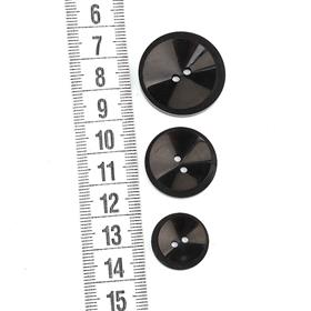 2 Delikli Siyah Düğme (3 Farklı Boy Seçeneği)