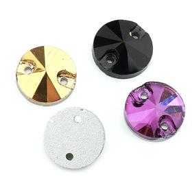 2 Delikli Yuvarlak Dikme Kristal Taş 10 mm