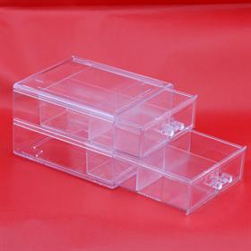 2 Katlı, 8 Bölmeli Çekmeceli Pleksi Takı Kutusu