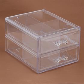 2 Katlı, 8 Bölmeli Çekmeceli Pleksi Takı Kutusu