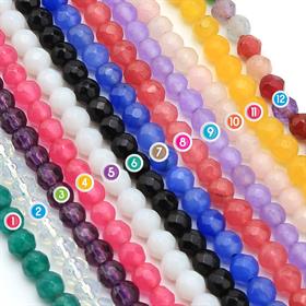 4 mm Fasetli Kuvars Taşı Boncuk